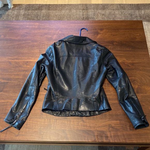 June Genuine Leather Biker Jacket Size Small - Picture 2 of 4